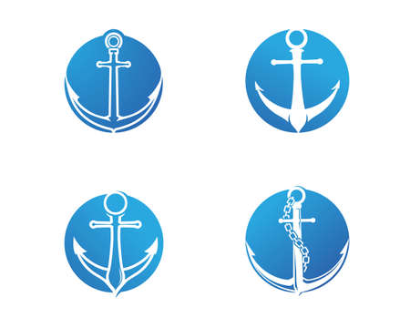Anchor sea  icon Logo Template vector illustrationのイラスト素材