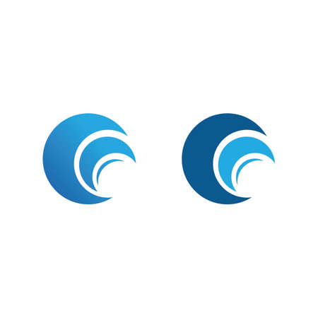 Water Wave Logo illustration design vector templateのイラスト素材