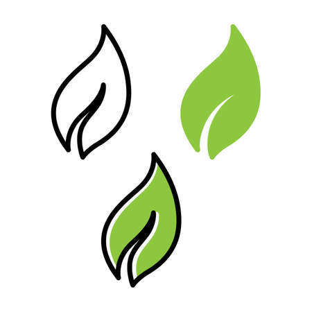 Green leaf ecology  vector icon logoのイラスト素材