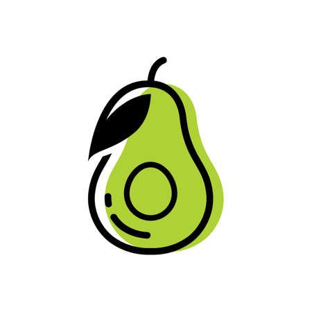 Avocado fruit logo template, healthy food symbols
