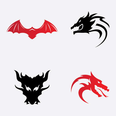 Dragon head logo vector iconのイラスト素材