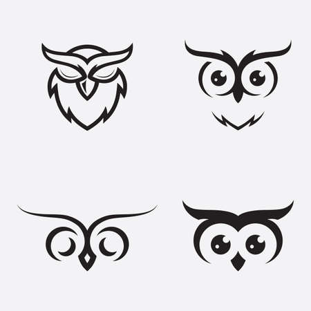Owl head vector logo  templateのイラスト素材