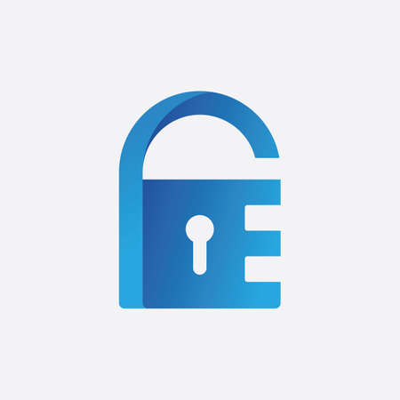 protection with padlock shape logoのイラスト素材