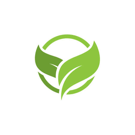green leaf nature element ecology vector designのイラスト素材