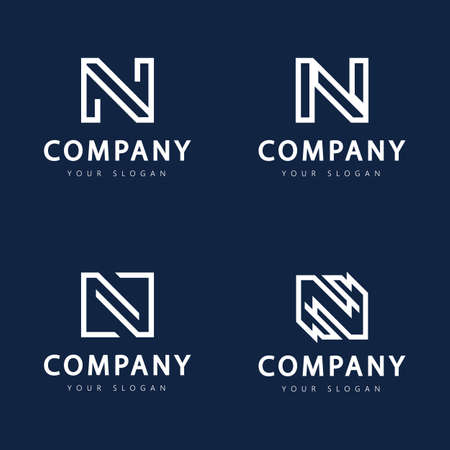 Monogram letter n logo Vectorのイラスト素材