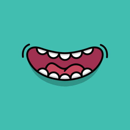 Cartoon happy monster character .Vector illustration