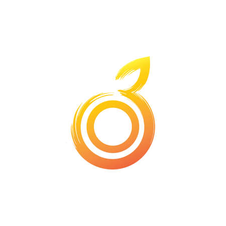 Orange logo design Vector icon illustrationのイラスト素材