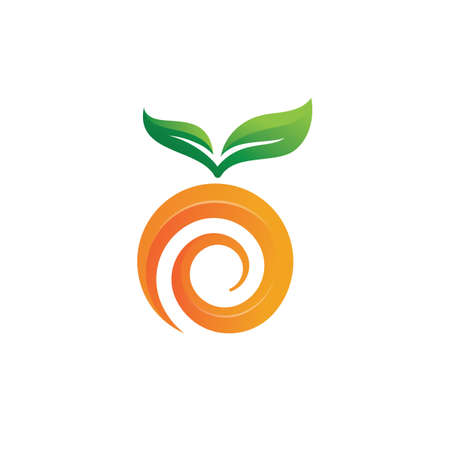 Orange logo design Vector icon illustrationのイラスト素材