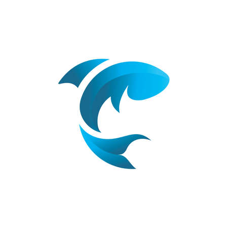 Fish logo template icon vector designのイラスト素材