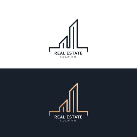 Real estate logo and icon design conceptのイラスト素材