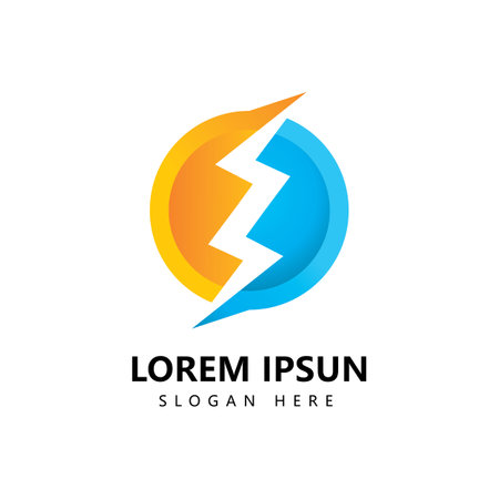 Lightning Logo icon vector designのイラスト素材