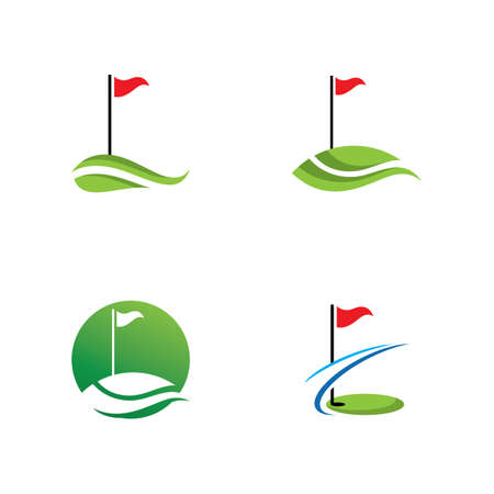 Golf logo vector icon stock illustrationのイラスト素材