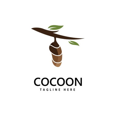 Cocoon logo vector icon illustration template designのイラスト素材