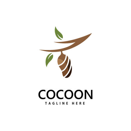 Cocoon logo vector icon illustration template designのイラスト素材