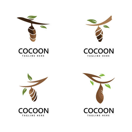 Cocoon logo vector icon illustration template designのイラスト素材
