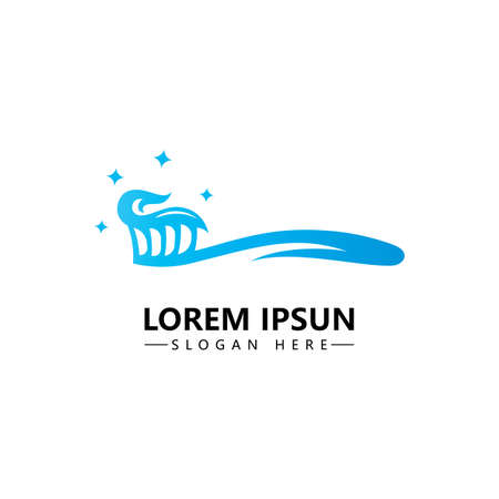 Toothbrush with toothpaste logo icon vector template designのイラスト素材
