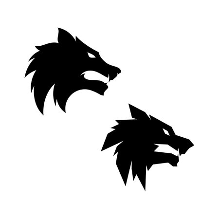 Wolf head logo design vector templateのイラスト素材
