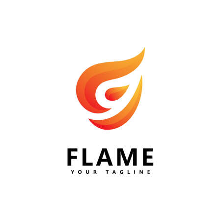 Abstract fire flame logo designのイラスト素材