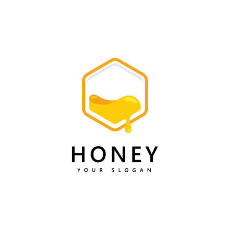 Honey comb  logo icon   bees vector designのイラスト素材