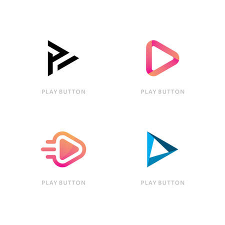 Play vector logo icon. Video icon design template. Music playerのイラスト素材