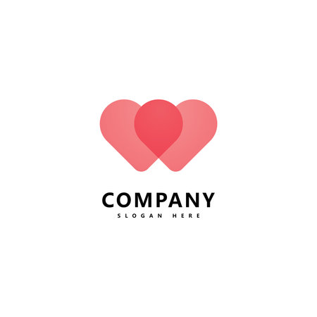 Heart logo template  Love logo icon vector designのイラスト素材