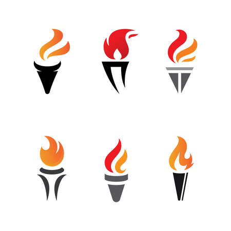 Torch flame  icon  vector templateのイラスト素材