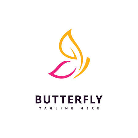 Beauty butterfly logo  symbol vector templateのイラスト素材