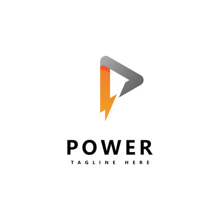 Letter P  power logo icon vector designのイラスト素材
