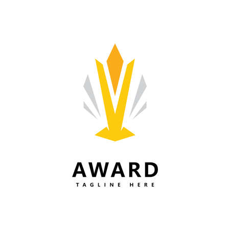 Trophy cup vector logo template concept illustrationのイラスト素材