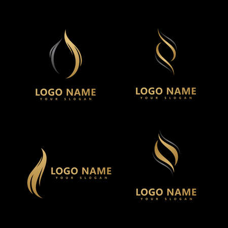 Woman's Hair logo  hair wave icon  vector templateのイラスト素材