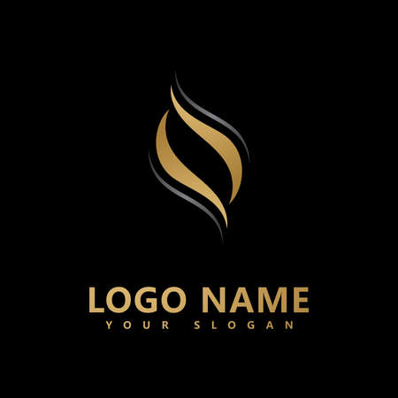 Woman's Hair logo  hair wave icon  vector templateのイラスト素材