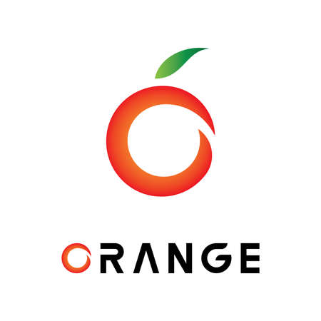 Orange logo icon Vector illustrationのイラスト素材