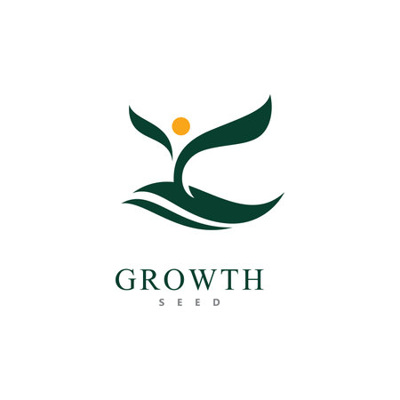 Green seed logo icon vector illustrationのイラスト素材