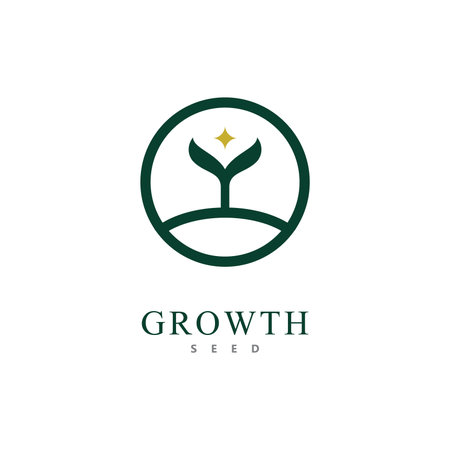 Green seed logo icon vector illustrationのイラスト素材