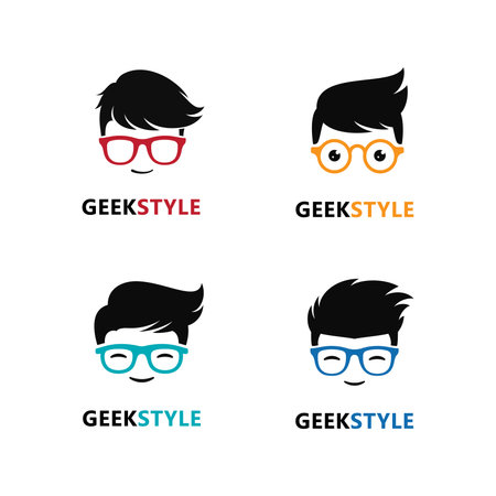 Geek Logo Icon Vector Design Illustrationのイラスト素材