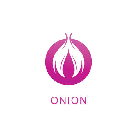 Onion logo vector , red onion icon . illustration Simple onion symbolのイラスト素材
