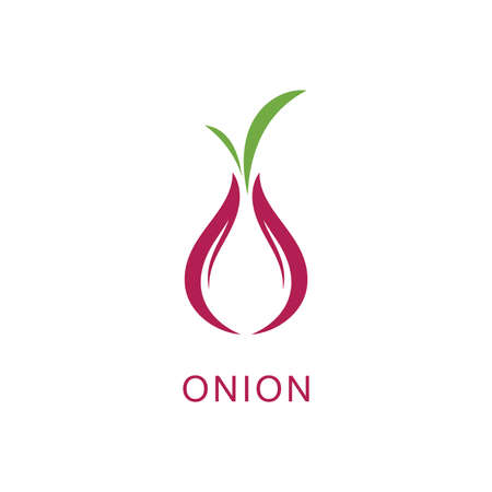 Onion logo vector , red onion icon . illustration Simple onion symbolのイラスト素材