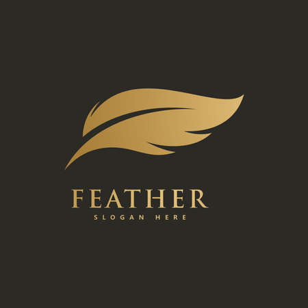 Feather logo icon design vector symbolのイラスト素材