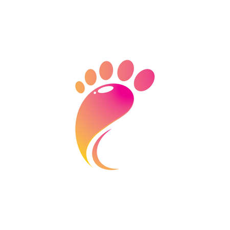 Feet care logo design vector. Feet massaging symbolのイラスト素材