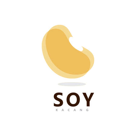 Soybean Logo vector template design. Healthy Food simple vector illustrationのイラスト素材