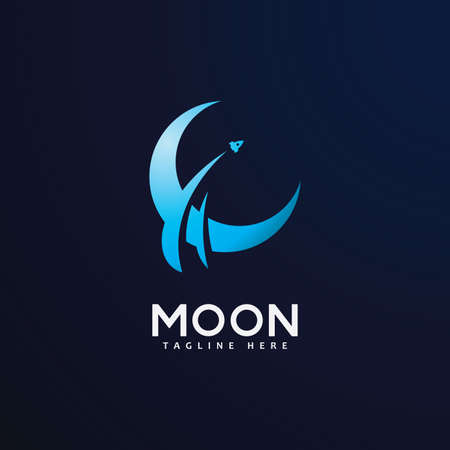 Moon logo vector icon design templateのイラスト素材