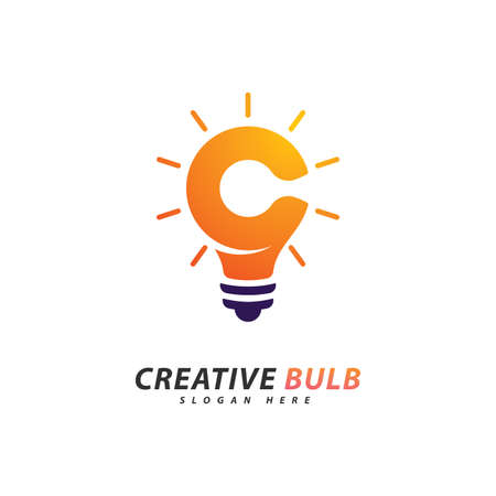 Creative Bulb logo concept vector. Creative Technology Logo design conceptのイラスト素材