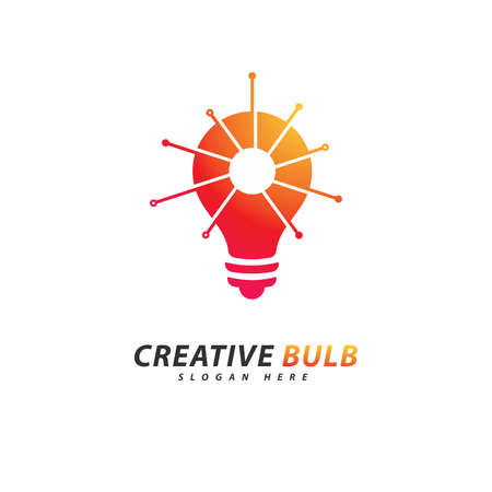 Creative Bulb logo concept vector. Creative Technology Logo design conceptのイラスト素材