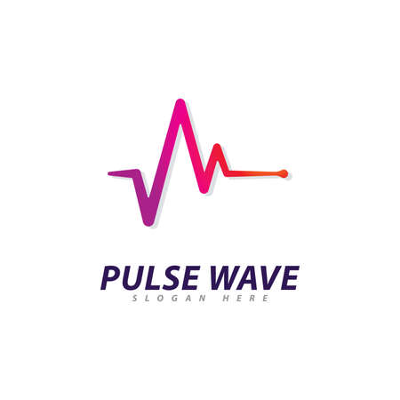 Pulse Wave  logo Vector. Creative Sound waves  logo concept design templateのイラスト素材