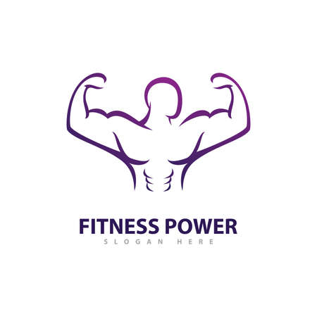 Gym Logo Design Template, Fitness club creative symbolsのイラスト素材
