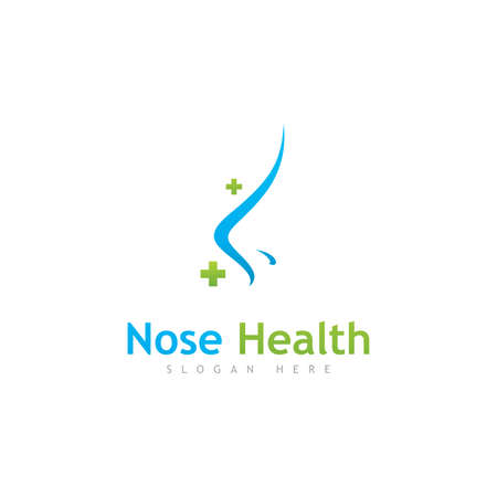 Nose Health logo vector, Nose icon illustration design templateのイラスト素材