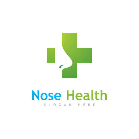 Nose Health logo vector, Nose icon illustration design templateのイラスト素材