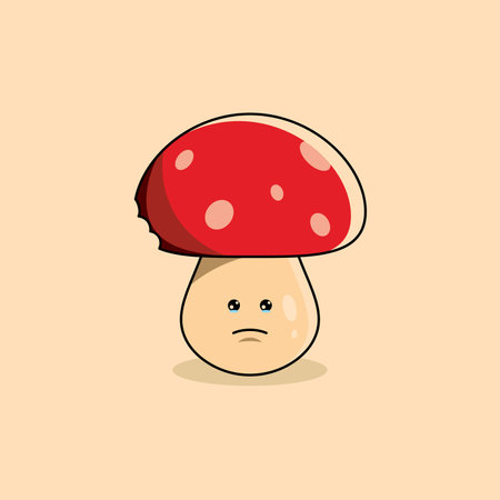 Cute Mushroom Vector cartoon character illustration simple flat deaign styleのイラスト素材