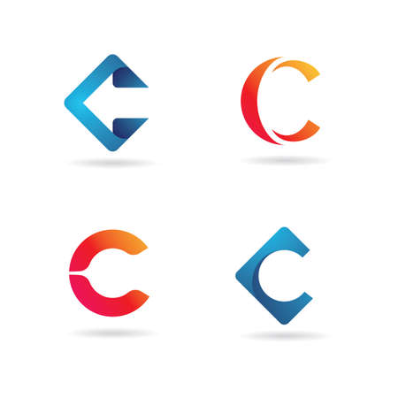 Initial C logo vector template, Abstract Letter C logotype trademarks, company logo, Vector Illustrationのイラスト素材