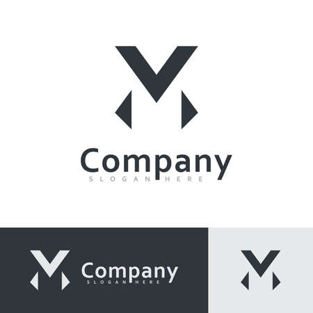 M and V  MV logo vector design, Creative initial logo vector designのイラスト素材